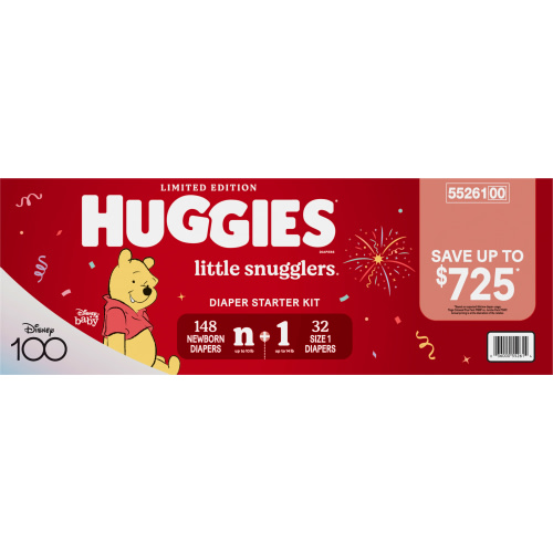Huggies Little Snugglers Diapers Combo Pack, New Born 148ct, Size 1 32ct