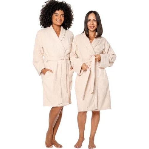 100% Organic Turkish Cotton Bathrobe - Terry Cloth Spa Towel Robe Lightweight Absorbent Shower Robe