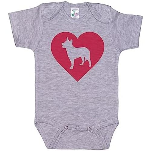 Ebenezer Fire Blue Heeler Onesie/Heart/Australian Cattle Dog Baby Outfit/ACD Bodysuit