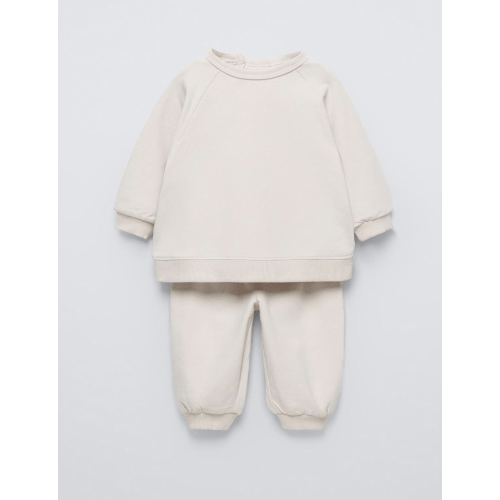 SWEATSHIRT AND JOGGER PANTS SET - Light beige | ZARA United States, 0-3mo or 3-6mo