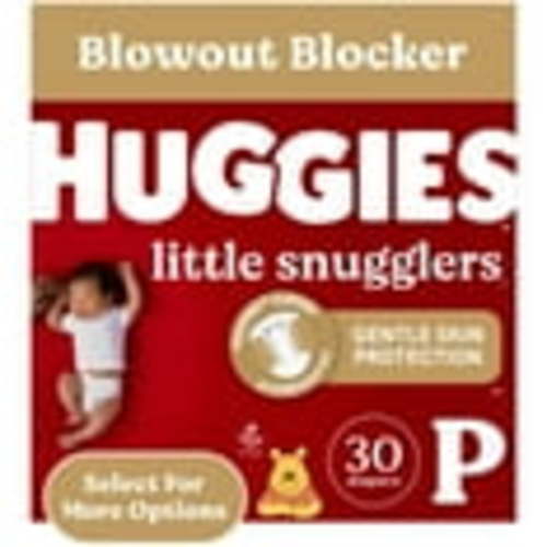 Huggies Little Snugglers Baby Diapers, Size Preemie (up to 6 lbs), 30 Ct (Select for More)