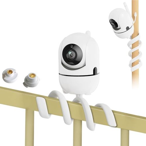 Flexible Baby Monitor Mount for HelloBaby HB6550/HB65/HB66/HB248, ANMEATE SM935E Baby Camera Mount Adjustable Clip Clamp Mount Long Gooseneck Arm,Baby Monitors Holder No Tools or Wall Damage(8 inches)