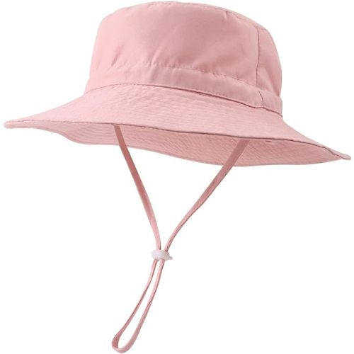 PEECABE Baby Sun Hat Summer Sun Protection Toddler Bucket Hat Wide Brim Adjustable Chin-Strap Beach Cap