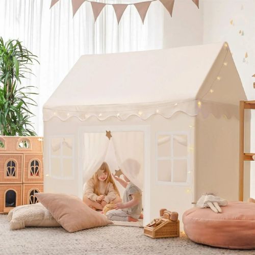 Tiny Land® Playhouse Tent – Natural Cream Indoor Tent for Kids
