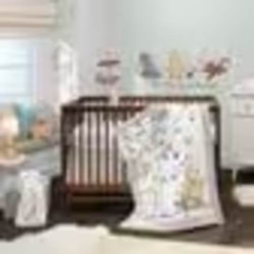 Lambs and Ivy Storytime Pooh 3-Piece Crib Bedding Set in Gold, Blue, Brown and White