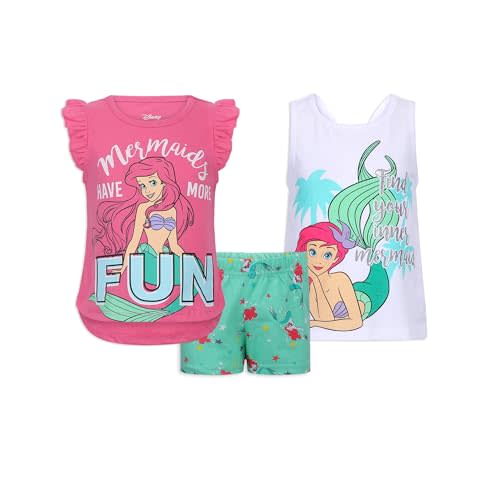 Disney Girls 3-Piece Shirts and Short Set: Wide Variety Includes Minnie, Frozen, and Princess
