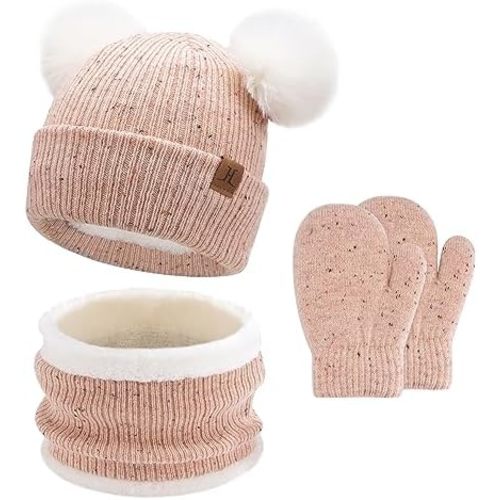 Toddler Kids Winter Hats Gloves Scarfs Beanie Mittens Neck Warmer for 0 6 12 Months 1 2 3 4-8 Year Old Baby Girls Boys Gifts