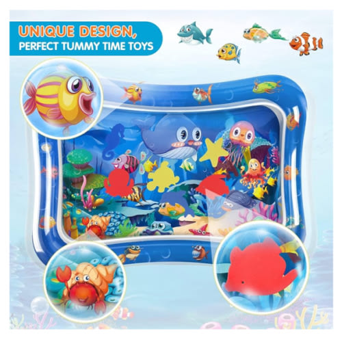 Infinno Inflatable Tummy Time Mat Premium Baby Water Play Mat for Infants and Toddlers Baby Toys for 3 to 24 Months, Strengthen Your Baby's Muscles, Portable