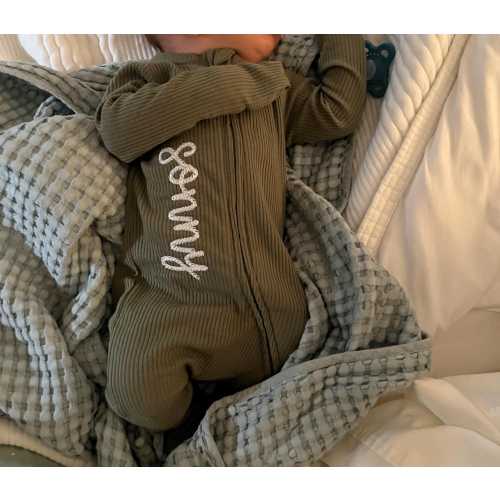 Embroidered Baby Footie | Baby Shower Gift | Personalized Zip Footie Embroidery | Baby Name Sleeper | Custom Baby Gift