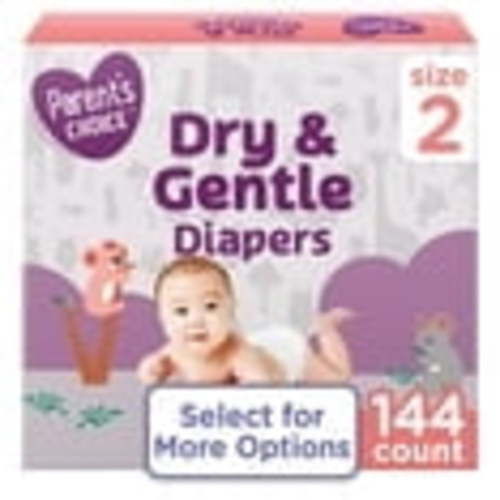 Dry & Gentle Diapers Size 2, 144 Count