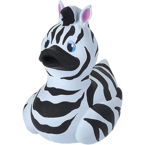 Wild Republic Rubber Ducks, Bath Toys, Kids Gifts, Pool Toys, Water Toys, Zebra, 4"