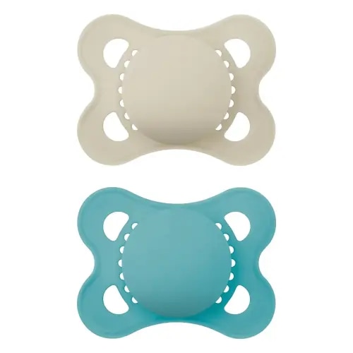MAM Original Matte Baby Pacifiers, Binky for Boys 0-6 Months, BPA-Free Silicone Nipple, Easy to Clean, Best for Newborn Babies, Developed with Medical Experts, 2 Count Binkies with Sterilizer Case