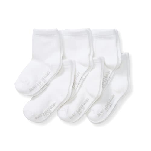 Burt's Bees Baby Unisex Baby Socks Ankle or Crew Height Made with Soft Organic Cotton, 6 Packs with Non-Slip Grips for Babies