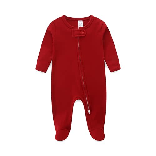 Babymine Baby Girl Boy Zipper Sleepers Clothes,Cotton Toddler Pajamas,Cute Onesie Outfits Newborn Footies