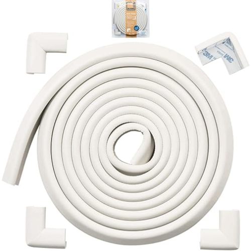 Roving Cove Edge Corner Protector Baby Proofing (Large 15ft Edge 4 Corners) | Oyster White