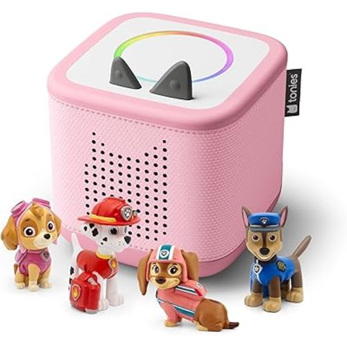 Toniebox 2 Audio Player PAW Patrol Bundle for Kids 3+ with Chase, Marshall, Skye, and Liberty - Cloud Pink