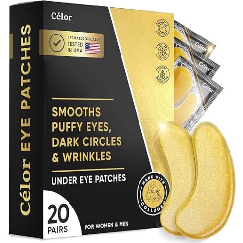 Under Eye Patches (20 Pairs) - Eye Patches For Puffy Eyes And Dark Circles - Under Eye Mask For Beauty & Personal Care - Under Eye Mask Amino Acid & Collagen For Dark Circles And Puffiness by Celor