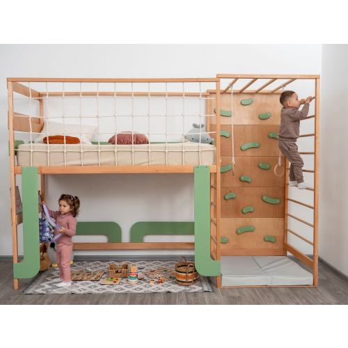 Bunk Bed, Montessori Bed for Twins, Toddler Bed, Twin Bed, Bunk Beds for Kids, Montessori Furniture, Bed Frame, Nursery Decor, Toddler Gym