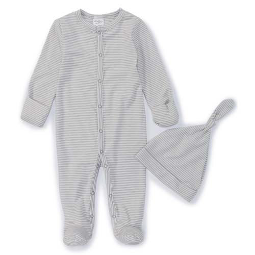 Starting Out Baby Preemie-9 Months Long Sleeve Mini Stripe Footed Coverall
