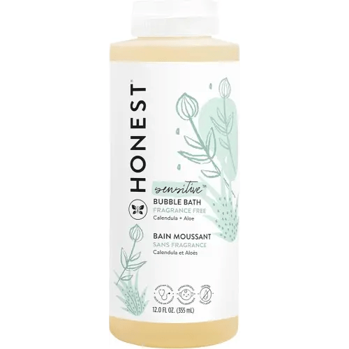 The Honest Company Foaming Bubble Bath | Gentle for Baby | Naturally Derived, Tear-free, Hypoallergenic | Fragrance Free Sensitive, 12 fl oz