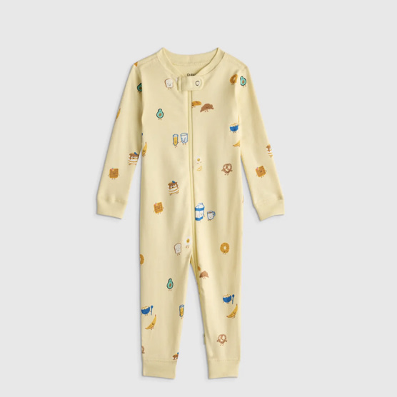 100% Organic Cotton One Piece Pajama - Baby in Breakfast Buddies