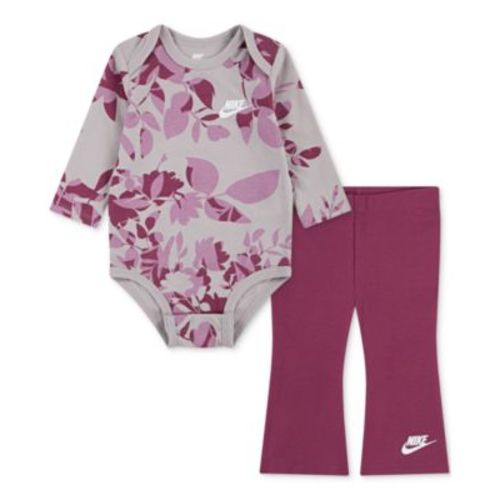 Baby Girls Printed Bodysuit & Flare Leggings, 2 Piece Set