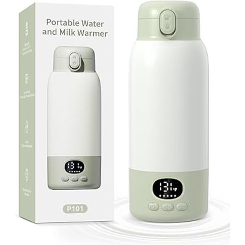 Portable Bottle Warmer 17oz Large Capacity Bottle Warmer for Travel, Fast Heating for Breast Milk Formula and Milk, Suitable for Baby Outdoor Airplane and Car Green5