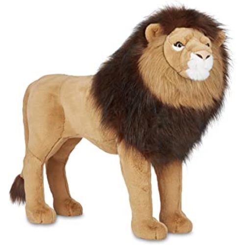 Melissa & Doug Standing Lion Lifelike Stuffed Animal with Full Mane, More Than 2 Feet Tall, Nearly Three Feet Long Brown