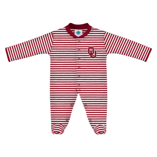 Oklahoma Sooners Striped Footed Romper | College Baby