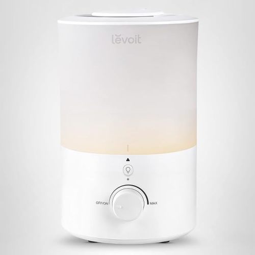 LEVOIT Humidifiers for Bedroom with Night Light(3L Water Tank)Cool Mist Top Fill Essential Oil Diffuser for Baby Nursery and Plants, 360° Nozzle, Quiet, Rapid Humidification for Home Large Room, White