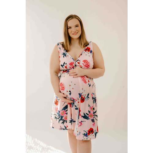 Juliet Labor & Postpartum Gown in Blush Floral-Limited Time – Lila