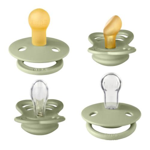 BIBS Bibs Try-It Silicone & Latex Pacifier Collection - Sage- 4pk