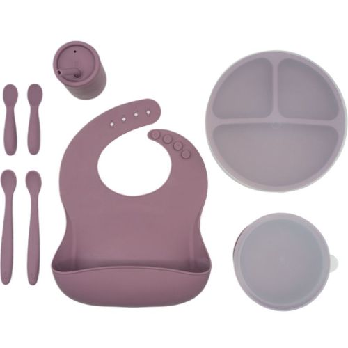 WeeSprout Baby Led Weaning Bundle, Silicone Suction Bowl, Spoons, Bib & Cup, Develops Self Feeding Skills
