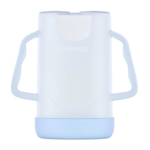 Momcozy Squeeze Pouch Holder for Food Pouches and Drink Boxes, Baby Pouch Holder Allows Baby to Self-Feed and Avoid Messes, Baby Food Pouch Holder Handle is Easy to Grip, Comfortable, Blue