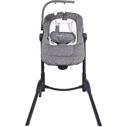 Baby Delight Bloom Baby Seat | Soothing and Adjustable Baby Chair | Portable and Compact | Charcoal Tweed
