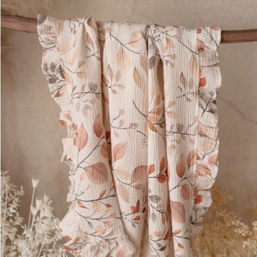 Lullaby Floral - Lux Muslin Gauze Blanket - Leaves
