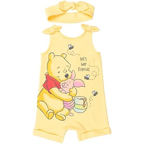 Disney Minnie Mouse Winnie the Pooh Lion King Lilo & Stitch Simba Romper and Headband Newborn to Toddler
