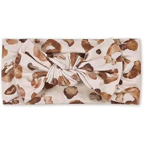 Gerber Baby Girls Buttery Soft Headband with Bow with Viscose Made from Eucalyptus, Leopard, One Size