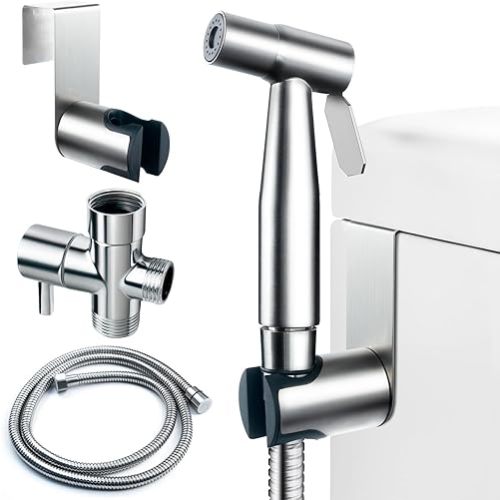 Accesorio de bidé para inodoro – Pulverizador de bidé de mano con chorro, ducha musulmana y manguera de inodoro Shatafa/manguera de bidé