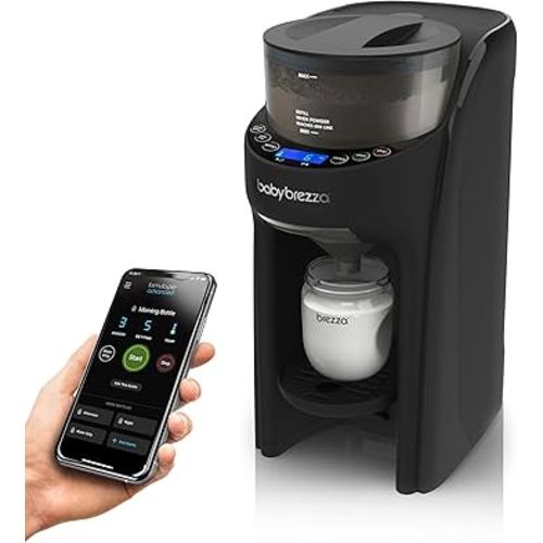 Baby Brezza Formula Pro Advanced WiFi Formula Dispenser - Automatically Mix a Warm Formula Bottle From Your Phone Instantly – Easily Make Bottle With Automatic Powder Blending Machine, Black