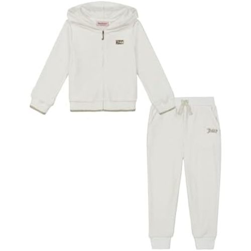 Juicy Couture baby-girls 2pc Zip Up Embossed Velour Jog Set