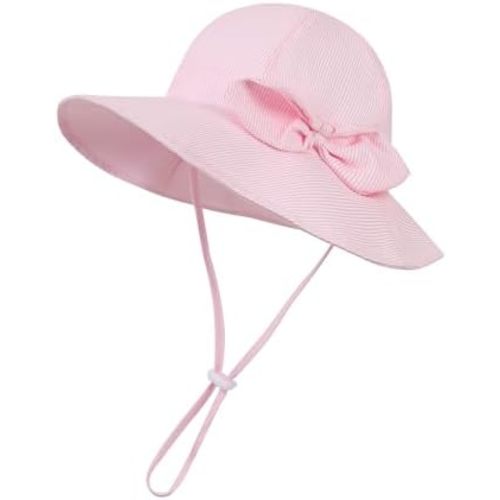 Baby Girl Sun Hat Toddler Beach Hats with UPF 50+ Protective Infant Summer Hat with Wide Brim Baby Girls Bucket Hat