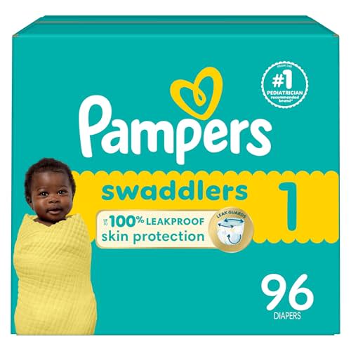 Pampers Baby Diapers - Swaddlers - Size 1, 96 Count, Ultra Absorbent Disposable Infant Diaper