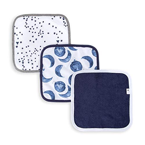 Burt's Bees Baby Infant Washcloths, 100% Organic Cotton, Soft and Super Absorbent Knit Terry Wash Cloth - 3 Pack Set