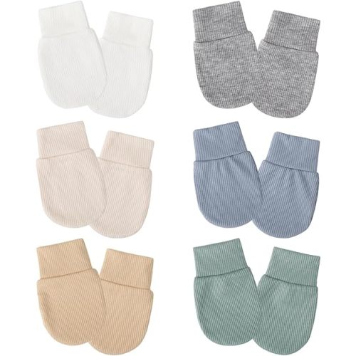 Newborn Baby Mittens No Scratch Elastic Wrist Gloves Infant Toddler Mittens for Baby Boy Girl 0-6 Months