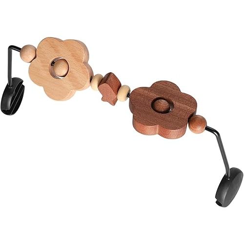 Toy Bar Compatible with Baby Bjorn Bouncer Toy Bar for Baby Bouncer, Durable Wooden Baby Bouncer Attachment, Rotatable Sensory Toys, Easy to Use Accessory (Wood Colour)