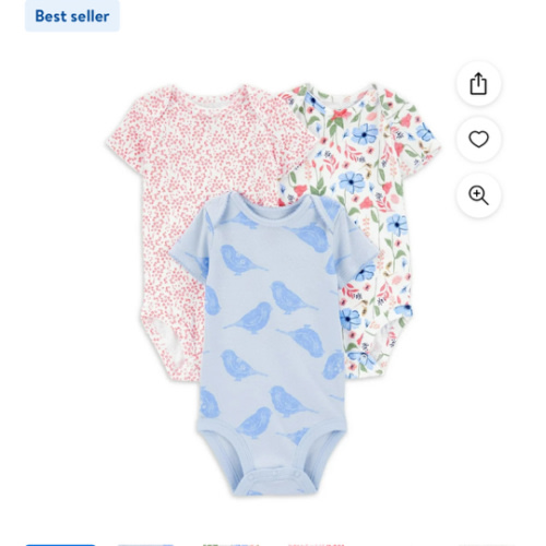 Carter's Child of Mine Baby Girl Bodysuits, 3-Pack, Sizes Preemie-18 Months - Walmart.com