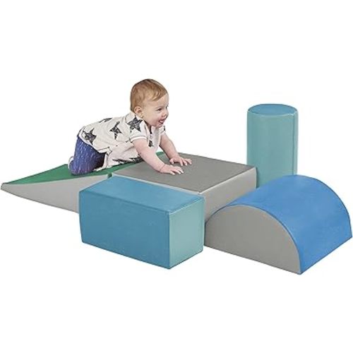 ECR4Kids SoftZone Climb and Crawl Playset, Building Blocks, Contemporary, 5-Piece