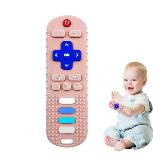 Silicone Baby Teething Toys, Teething Toys for Babies 3 6 18 24 Months, Baby Silicone Chew Toys,Remote Control Shape Teething Toys,BPA Free (Khaki)