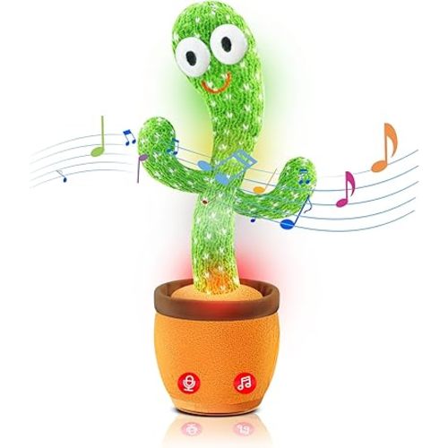 Dancing Talking Cactus Toy for Toddler,Easter Baskets for Kids Cactus Baby Toy Interactive Mimic Singing Infant Kids Toys,Baby Boy Easter Gifts Easter Basket Stuffers Baby Girl Toys